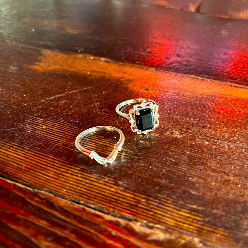 GORGEOUS vintage inspired gothic engagement ring and band